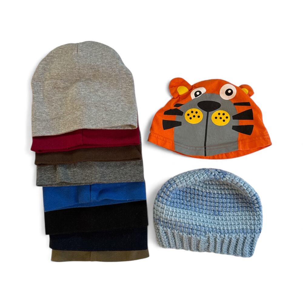 Baby Boy Beanie Hat Set (10 Hats‎ Total)
